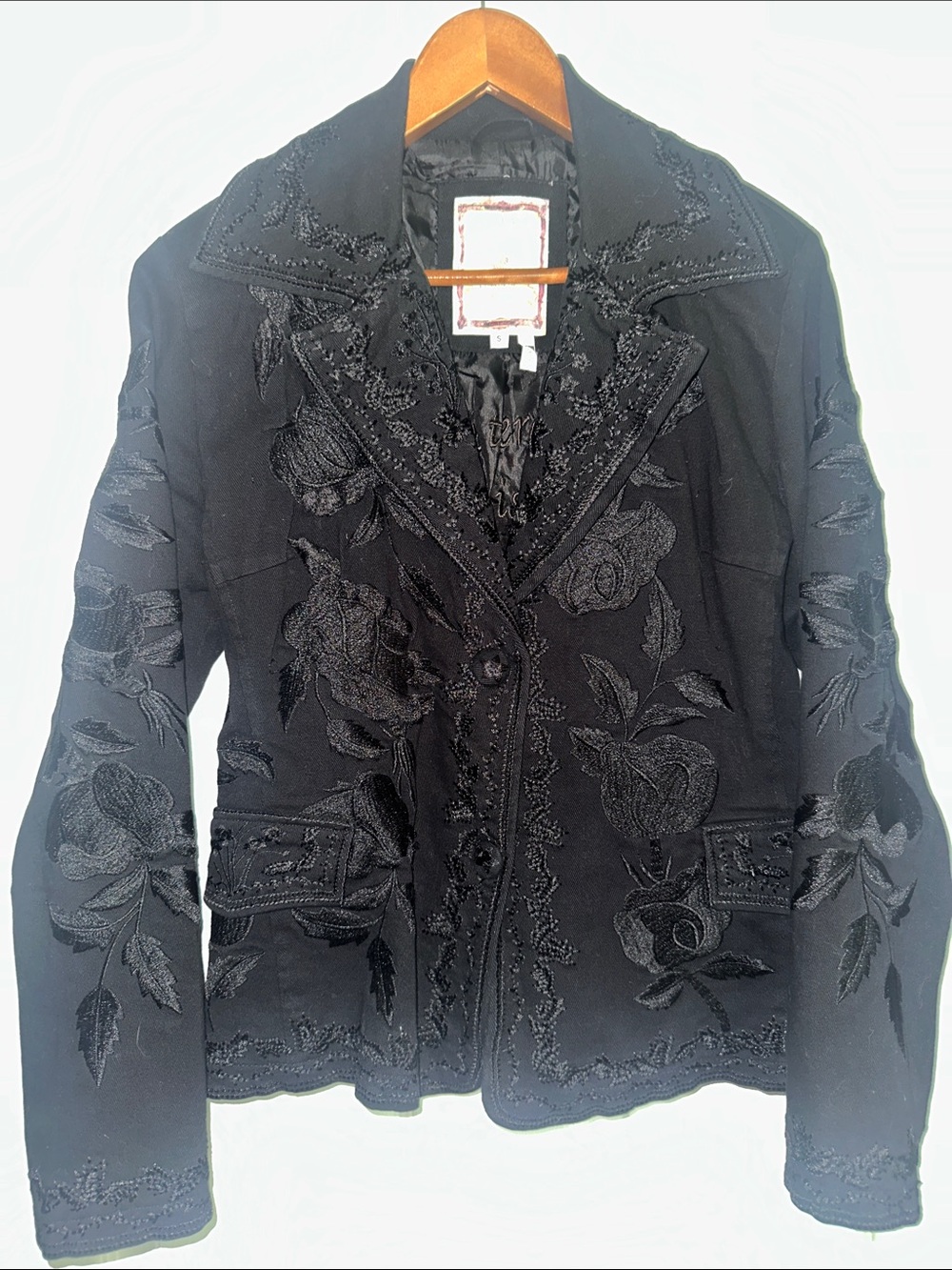paparazzi Black Embroidered Floral Blazer